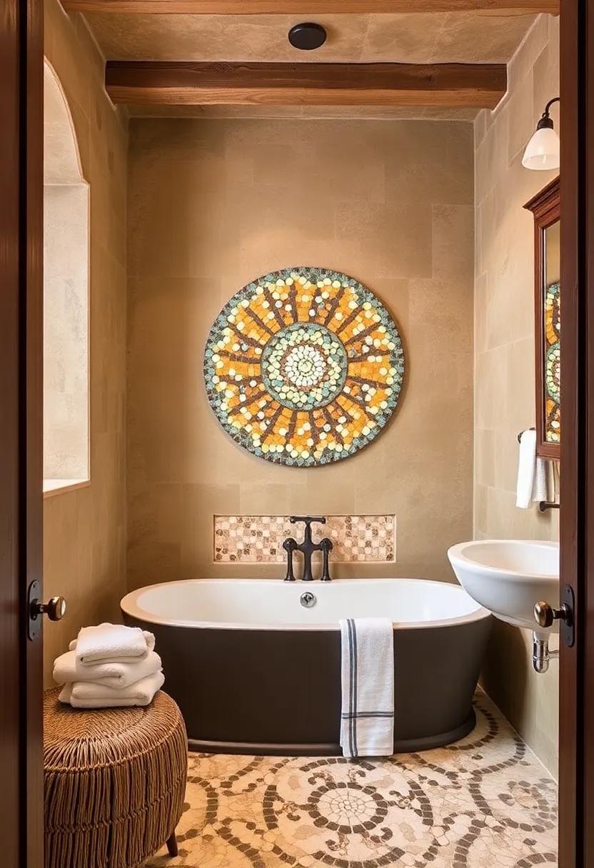 17)⁤ Custom‍ Mosaic Art: Feature a custom mosaic artwork on one wall as ‍a striking centerpiece that showcases craftsmanship and adds character