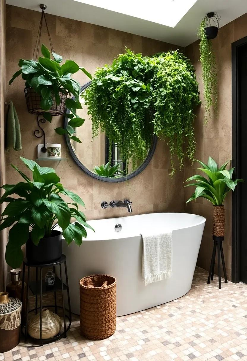 7) Lush Greenery: Incorporate houseplants with your mosaic tiles ‌to introduce a natural element that softens the space and promotes tranquility