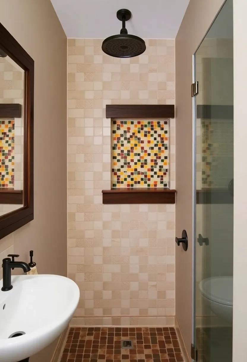 4) Shower niche Accent: ​Design a shower⁢ niche with a colorful mosaic pattern⁤ for a unique touch​ that enhances the bathing⁤ experience