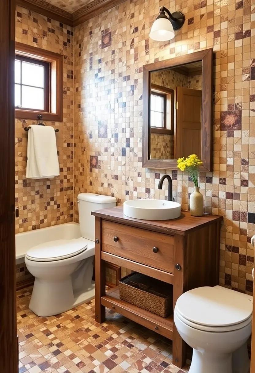 2) ⁢vintage Vanity:​ Pair your mosaic design with a reclaimed wood vanity for a ‌charming focal point that complements ‍the rustic aesthetic