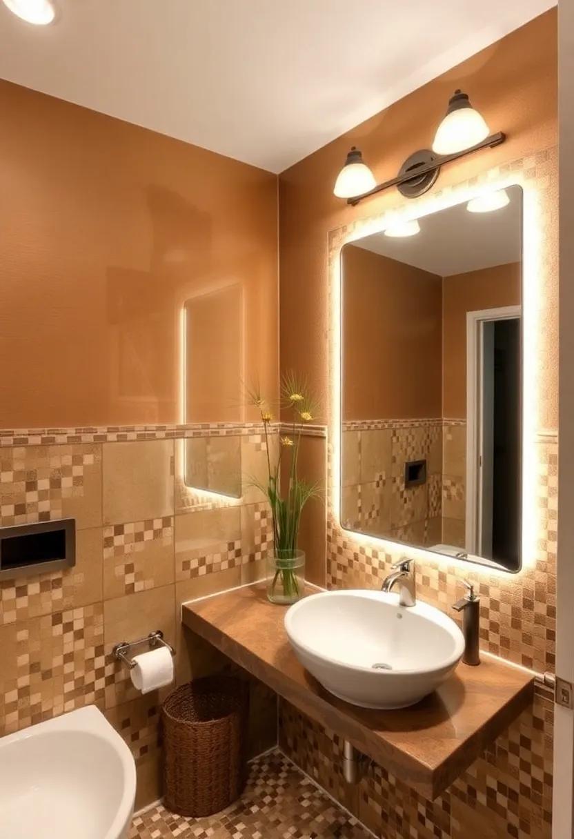11) Warm Illuminated Mirrors: Install backlit mirrors that highlight the beautiful patterns of your ⁣mosaic tiles while providing ample light