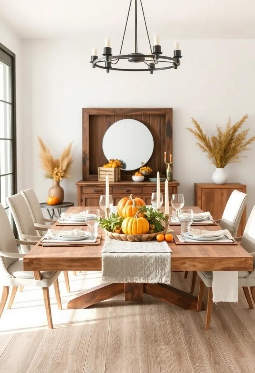 Rustic Table settings that Celebrate⁣ Autumn's Rich Palette