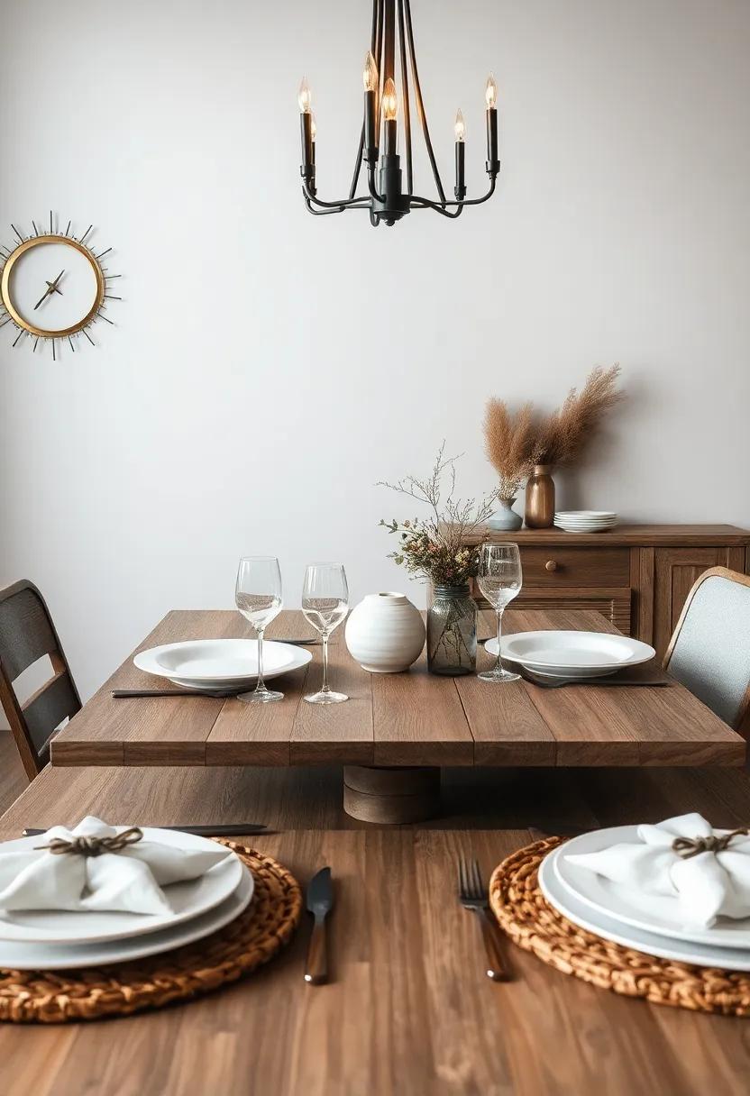 rustic Elegance: Create a‌ blend of sophisticated style and rustic ‌elements by curating a table setting with elegant tableware and locally ⁤sourced decor