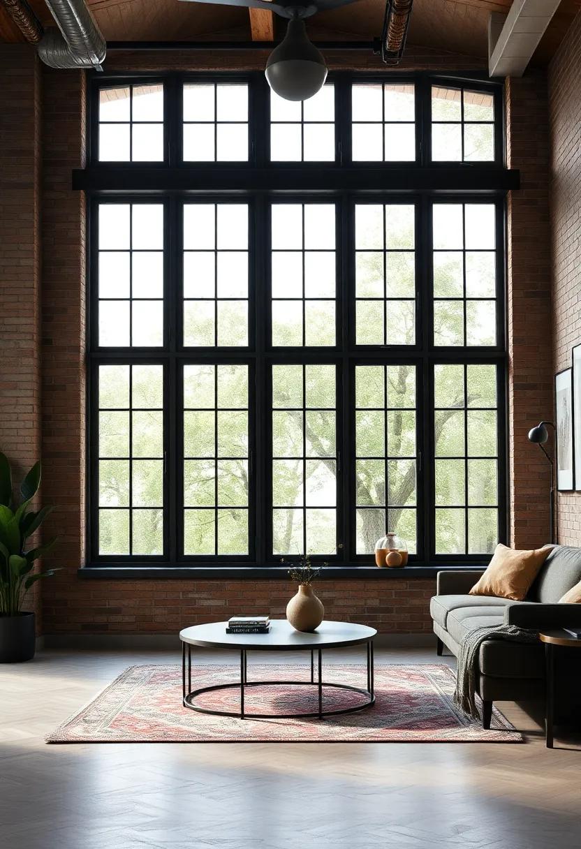 Black Steel Frames: Incorporate black steel window frames or room dividers for a sleek and contemporary industrial edge