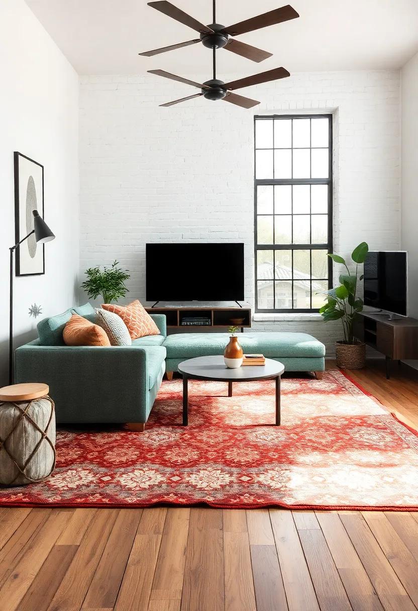 Statement Rugs: Choose⁢ bold patterned area rugs to define the sitting area and add an inviting ​feel to the room