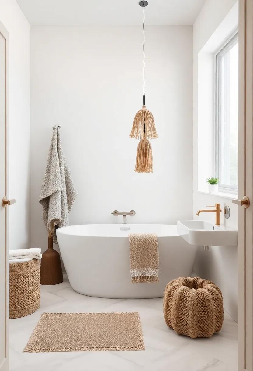 Welcoming Warmth: Cozy Textiles in a Sleek Bathroom Environment