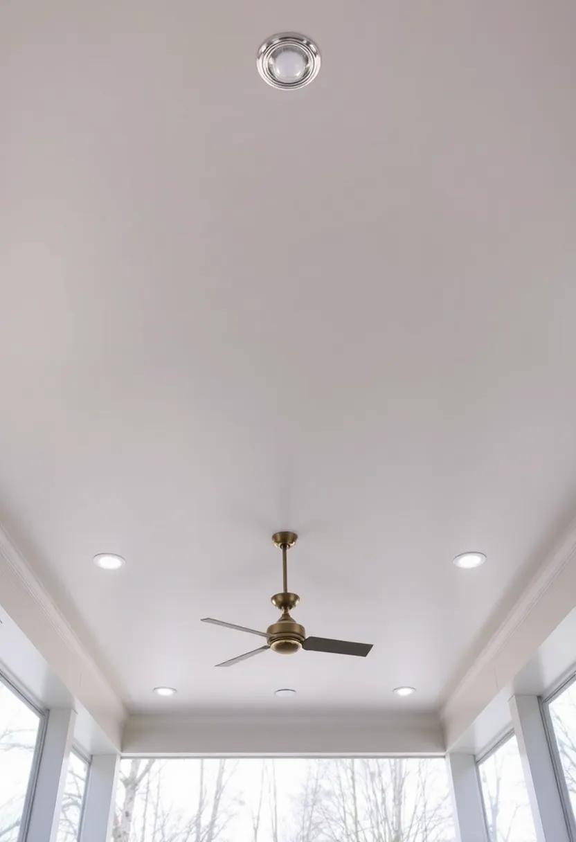 Inspire tranquility with a ceiling ⁤adorned in neutral tones and organic textures, paired with ‍warm recessed​ lighting to enhance relaxation