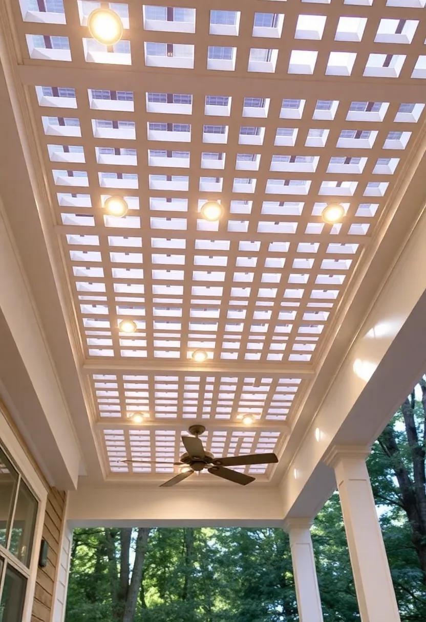 Incorporate ⁤lattice designs⁢ into your ceiling, with recessed ​lights shining through ​for a charming interplay of ‍light ⁣and shadow