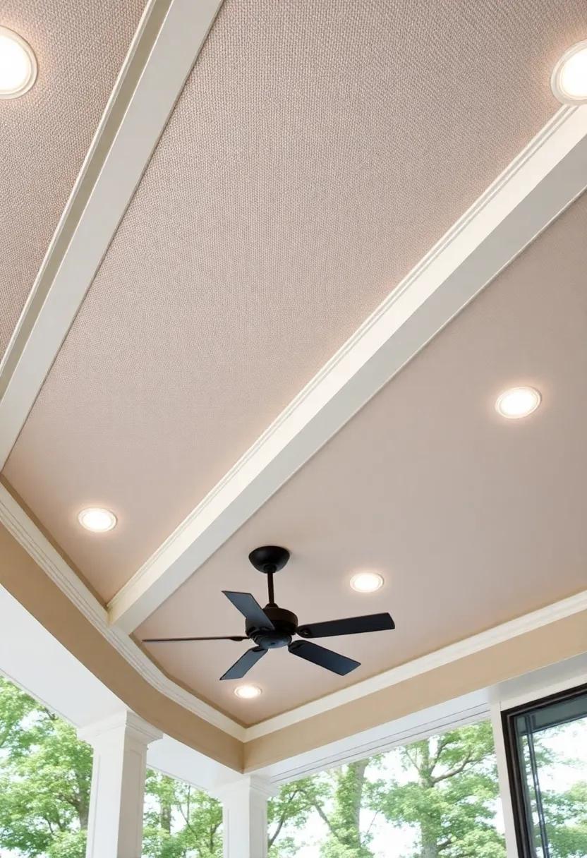 revel in‍ the beauty of an⁣ artisan-style ceiling with detailed ⁤moldings ⁢and clever recessed lighting that showcases craftsmanship