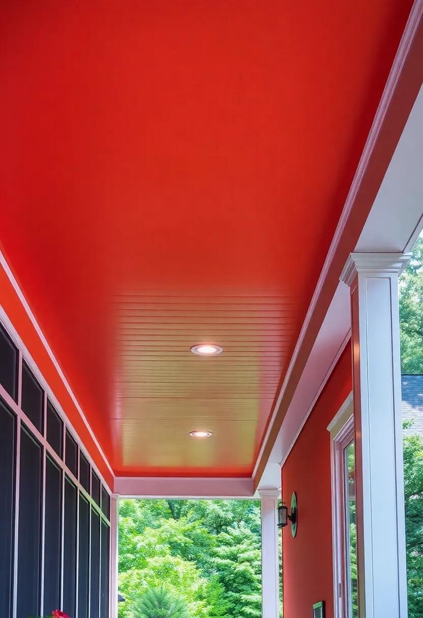 Experiment with painted​ ceilings in⁤ bold hues, where recessed fixtures ⁣punctuate colorful accents, transforming your porch into​ a lively​ retreat