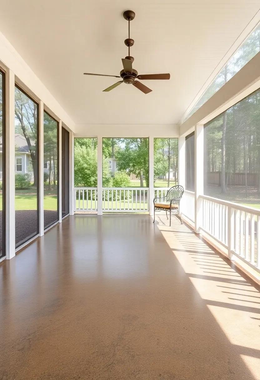 the Benefits of Using Stained Concrete in a Screened Porch environment