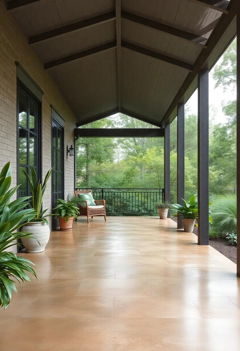 Integrating Natural Elements with Stained Concrete for a Harmonious space