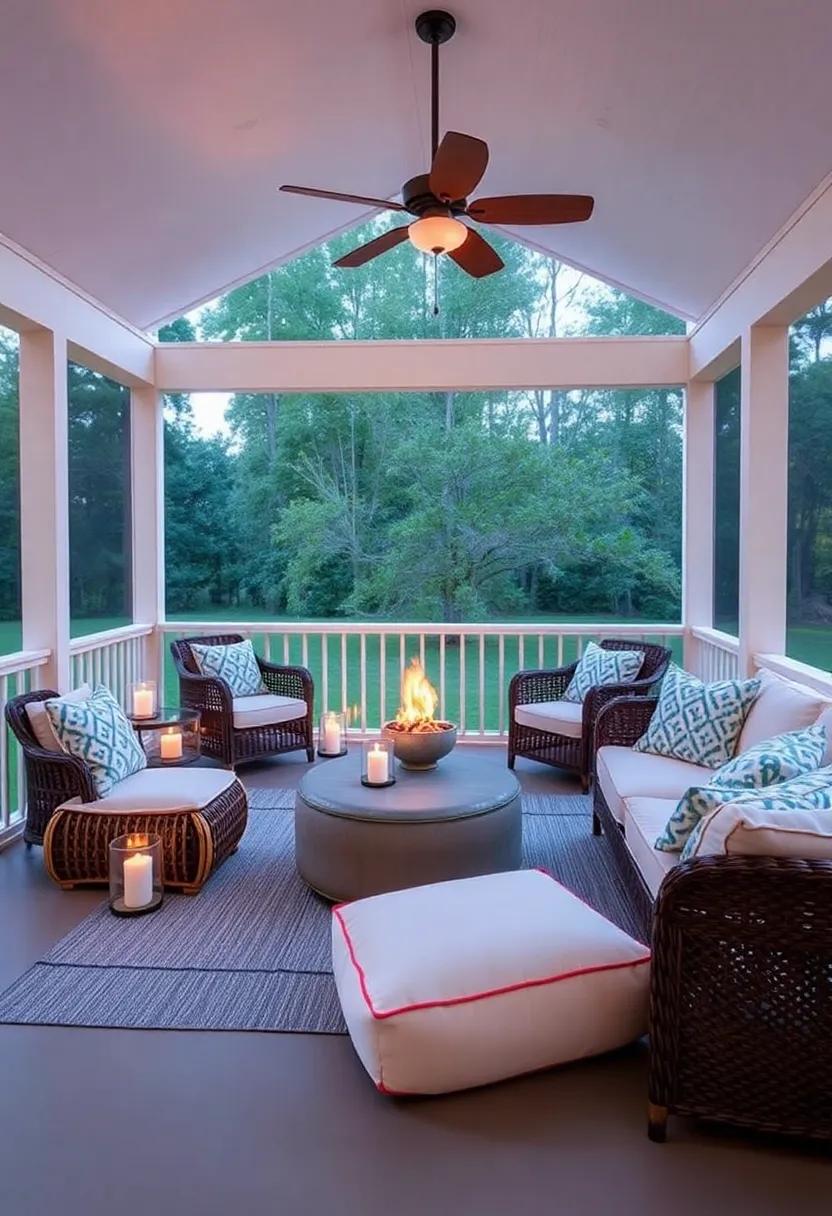 Candlelight and Fire Elements: ‍Elevating⁤ Your Screened⁣ Porch ambiance