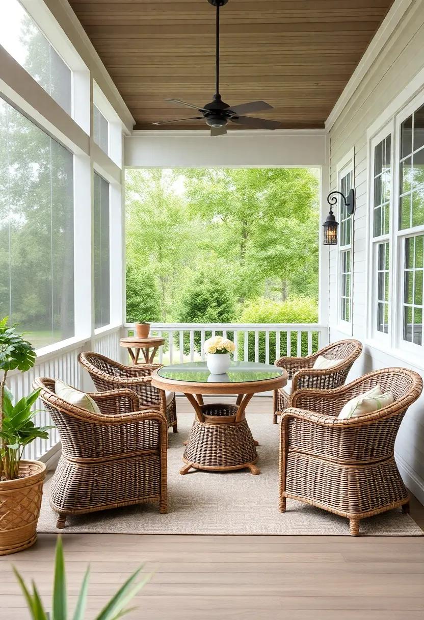 Inviting dining Experiences: Wicker Tables and Cozy Seating ‍Ideas