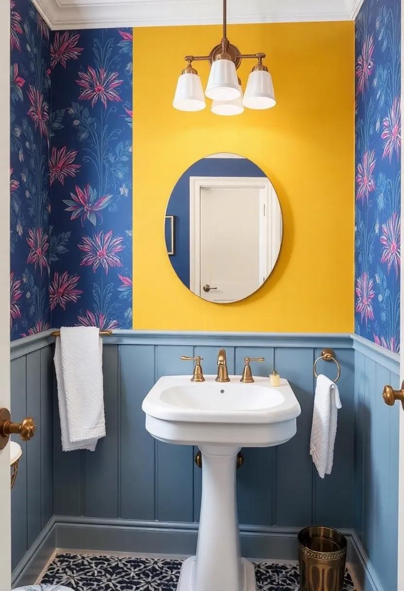 bold⁣ Wallpaper‍ Prints:‍ Embrace vibrant ⁢colors and patterns to instantly elevate your small bathroom with⁢ eye-catching wallpapers‌ that reflect‍ your personality