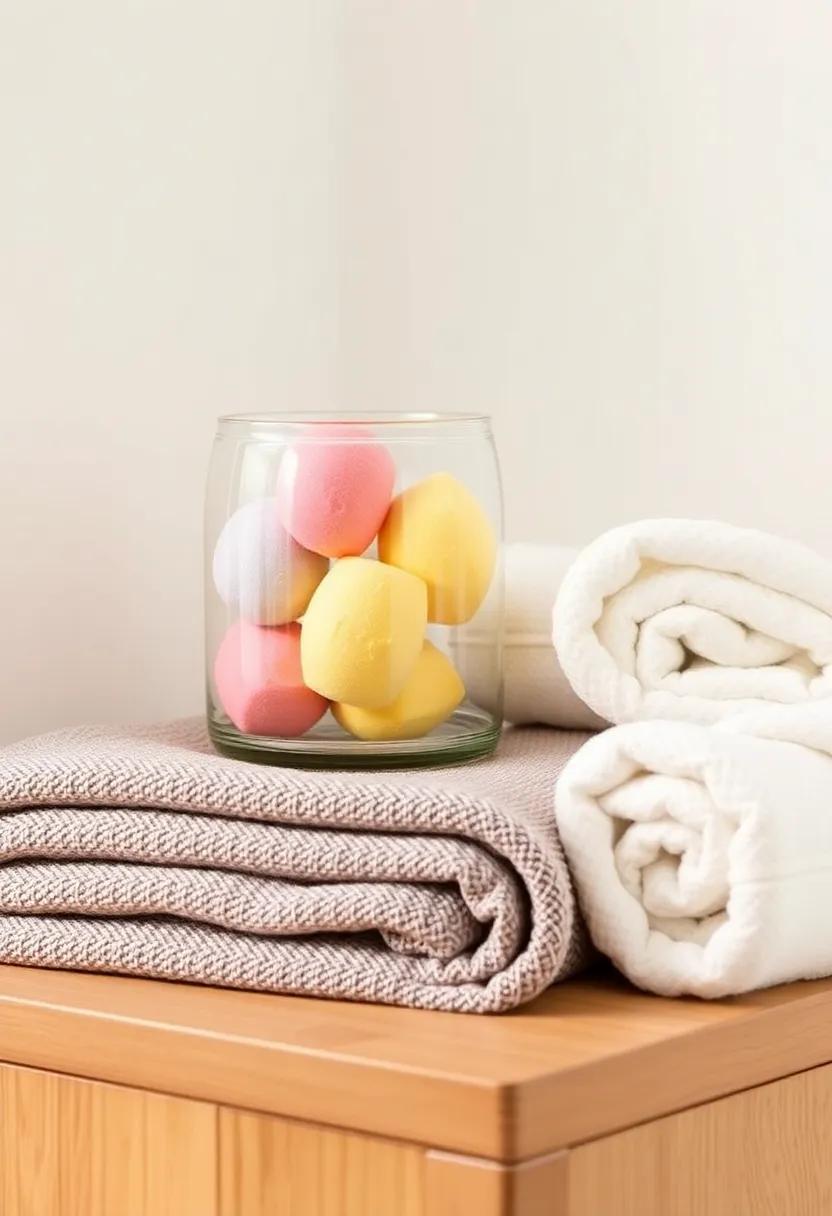 Bath Bomb and Towel Display: Arrange colorful bath⁤ bombs in a glass jar and neatly fold towels for an inviting⁤ aesthetic
