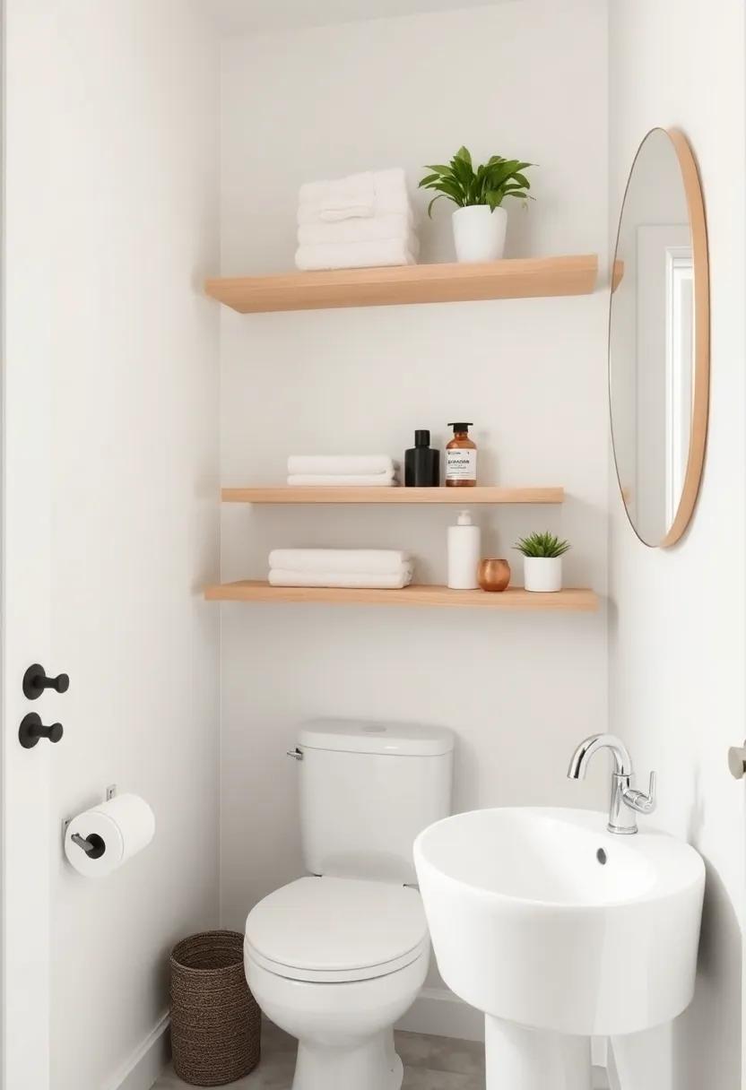 Corner Shelving Units:⁤ Make use of ​corner spaces with custom shelving that fits ‌snugly and⁤ organizes bathroom⁣ necessities