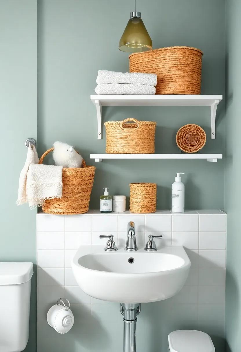 decorative Baskets: ⁢Use‌ decorative baskets on shelves or under sinks for a chic way to ⁤hide away products‍ while staying organized