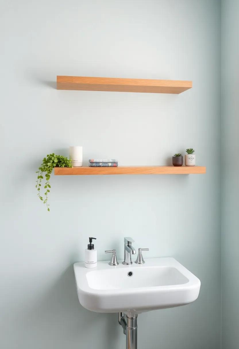 Floating Shelves: Install floating shelves⁣ above ⁤the‌ sink for decorative storage while keeping the area airy