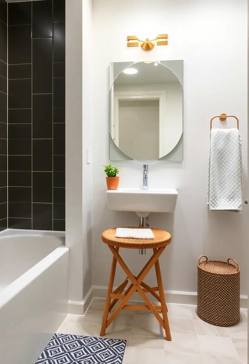 Foldable Vanity Stool: Opt​ for a⁤ foldable stool that can be tucked away when not in use, providing ⁢flexibility without bulk