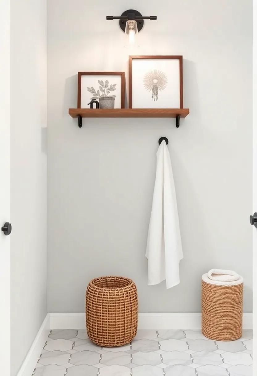 Get Creative with wall Art: Combine artwork ⁣with functional elements, like framed towel hangers or racks, to enhance organization and style