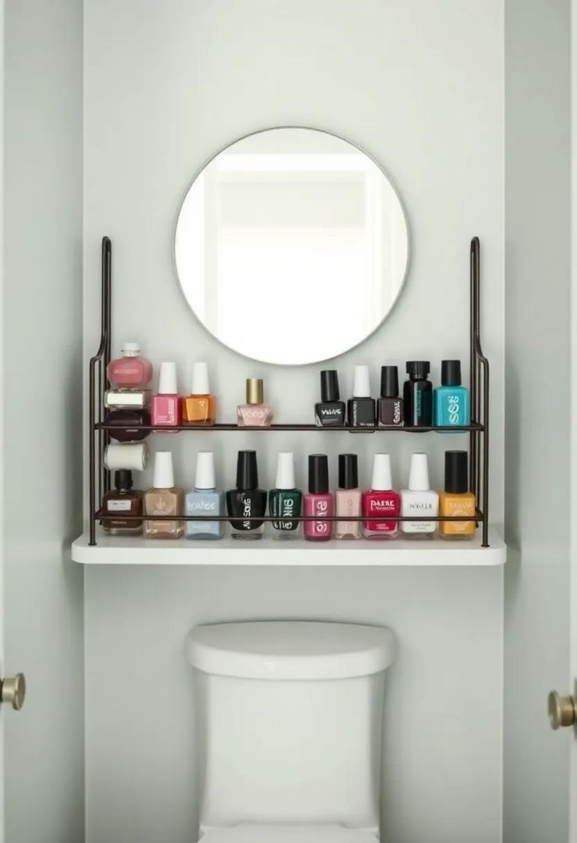 Nail Polish Rack: ⁤Repurpose a spice‍ rack ⁣to display nail ⁢polish,⁢ stacking‍ bottles⁢ vertically and saving counter space