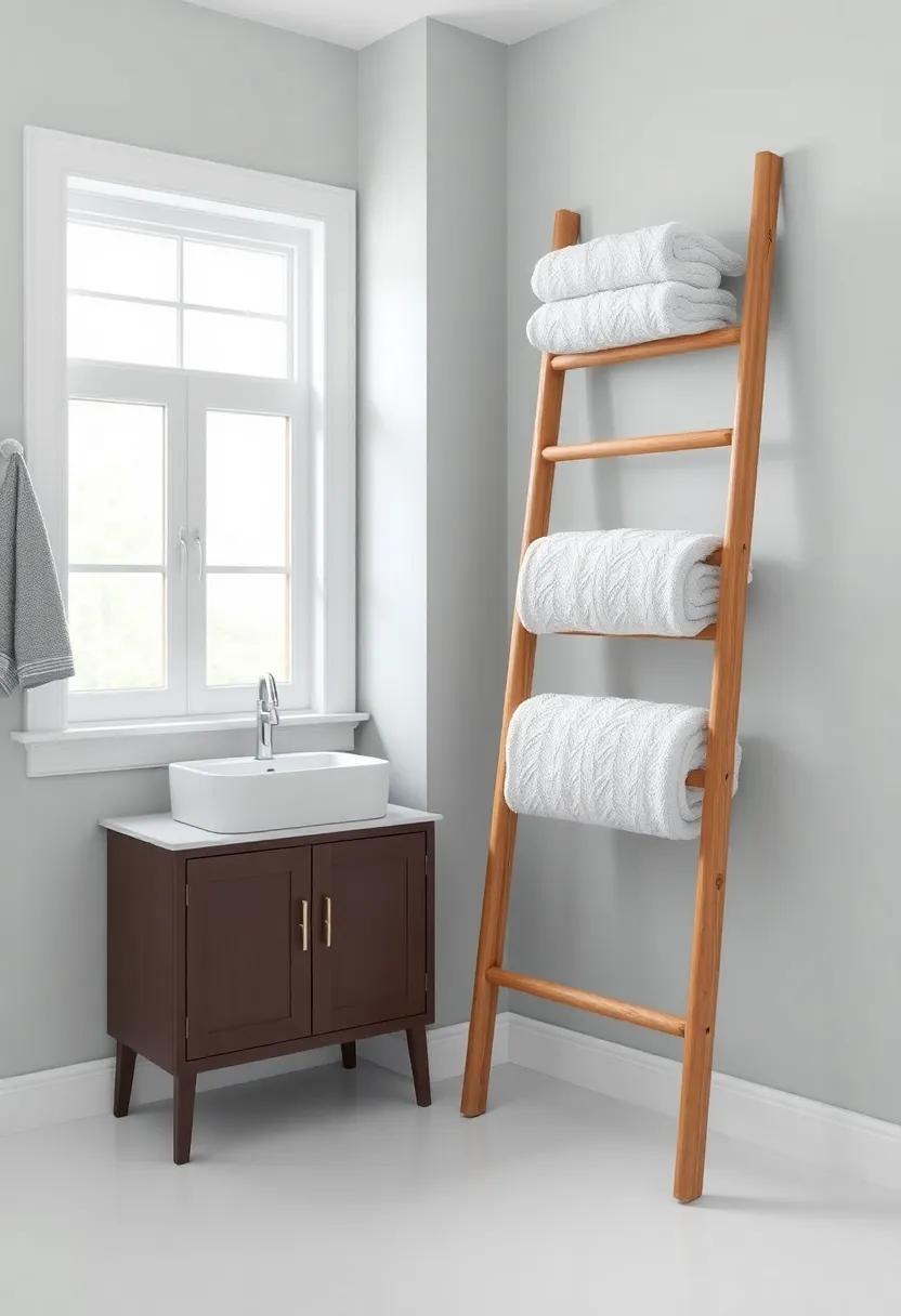 Towel Ladders: Use a decorative ⁢ladder for towel‍ storage ‌that ‍adds character and keeps ⁣them​ easily accessible