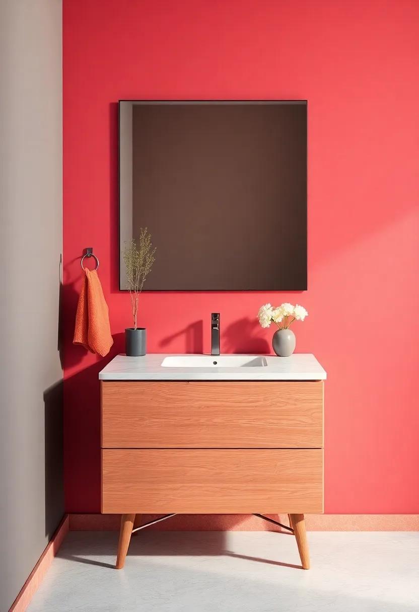 Bold⁣ Colors ​and Unique Textures for eye-Catching Small Vanities