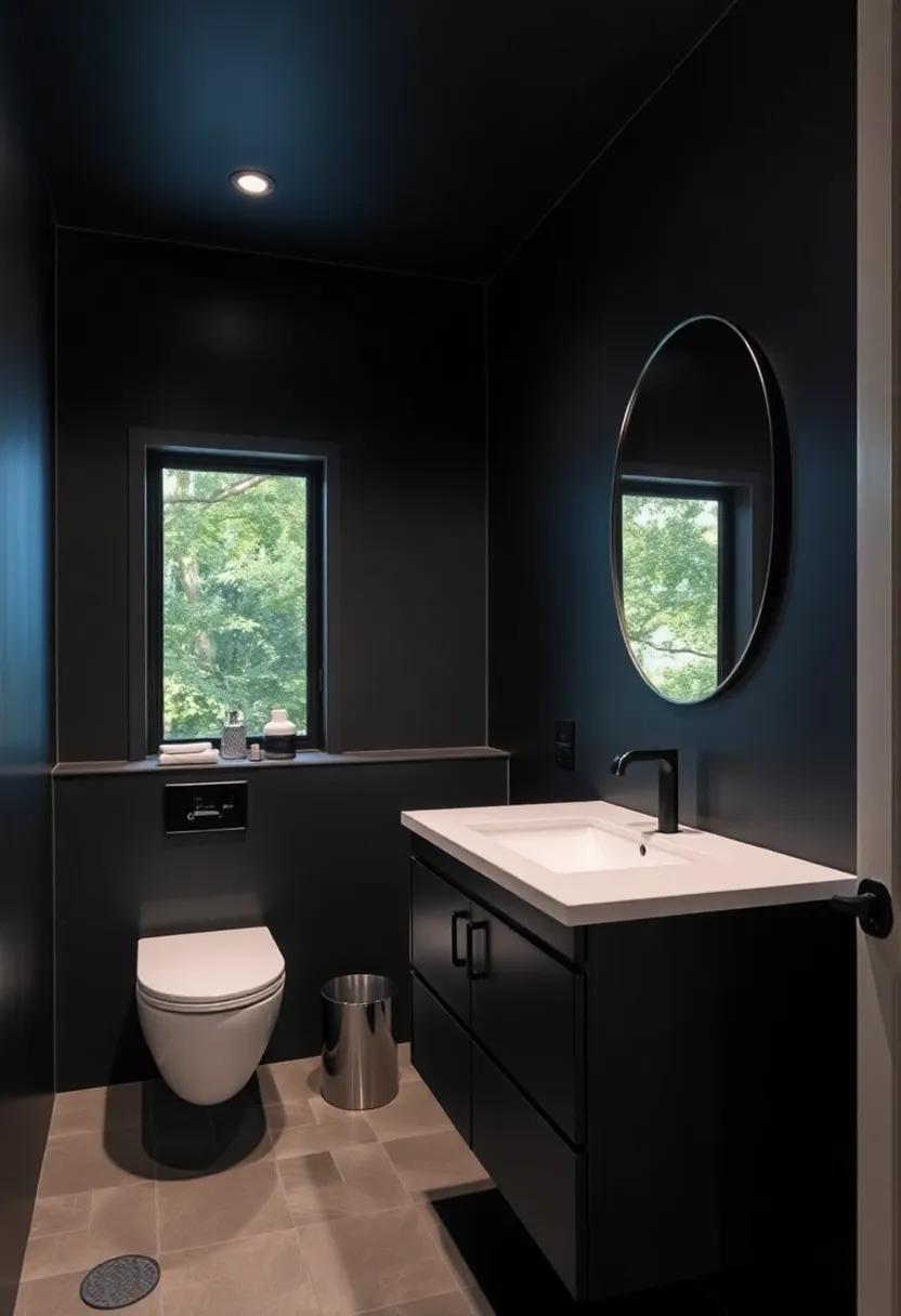 Striking ⁣Contrast: Dark Finishes That Add Drama to Small Bathrooms