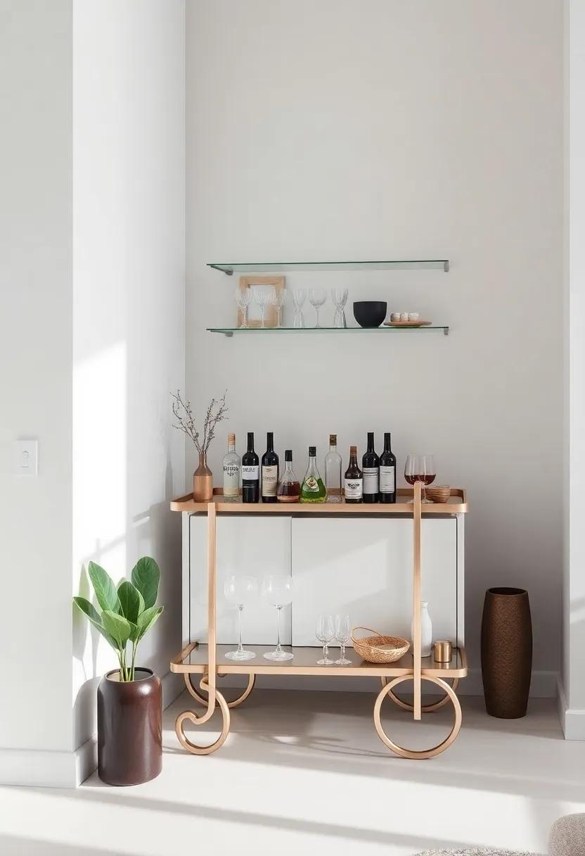 Captivating Bar Cart ‌Designs to‌ Enhance Your Small ‍Living Room aesthetic