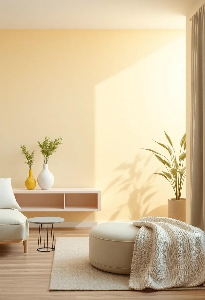 Unifying Spaces: Harmonizing Soft pastel Yellow and Gray Through Design