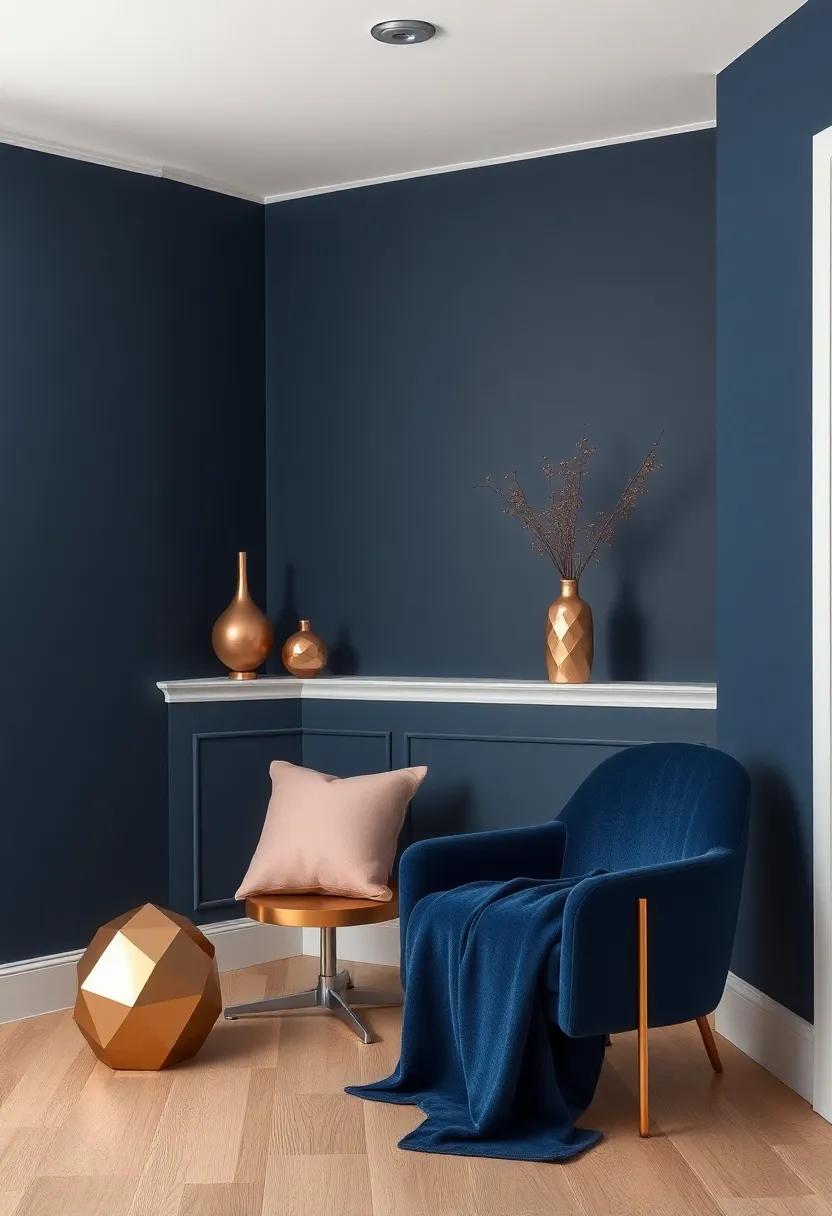 The Beauty of Metals: ⁣Using ​Mixed Finishes in Rose Gold and Navy