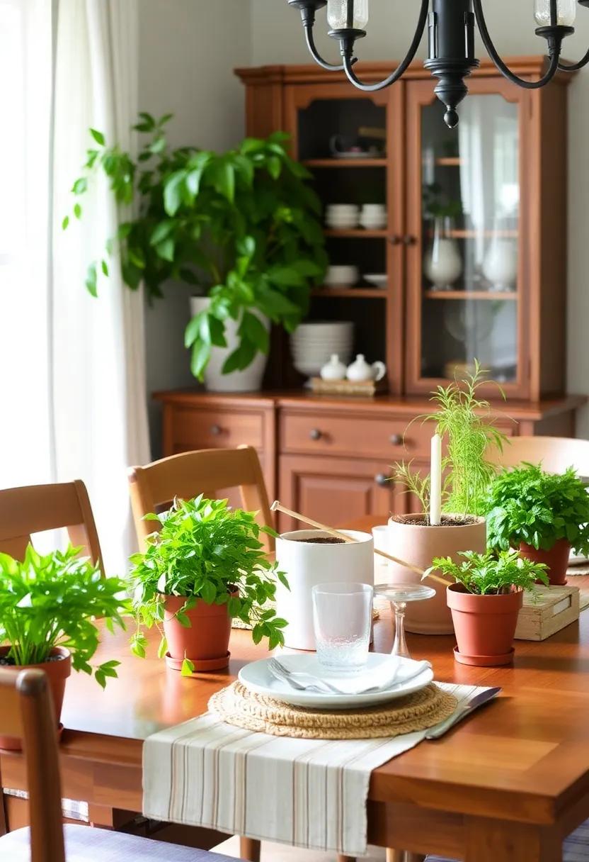 6) Add greenery with⁣ potted plants ‍or fresh herbs on ‍the dining table for⁤ a ⁤burst ⁣of lush color and a delightful aroma