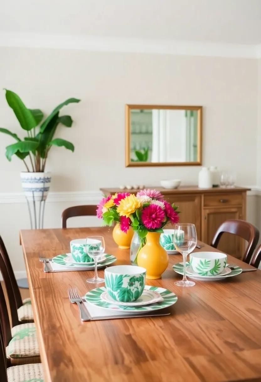 2) Incorporate vibrant, tropical-themed ​tableware to bring a pop of color ⁤and energy to your dining​ experience