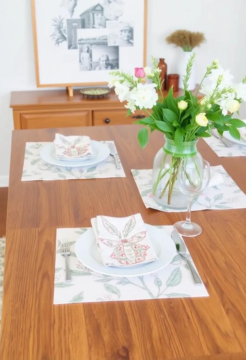 5) Introduce handmade or artisan placemats that‍ feature botanical‍ prints to⁤ connect ⁣your dining space⁢ with summer’s natural​ beauty
