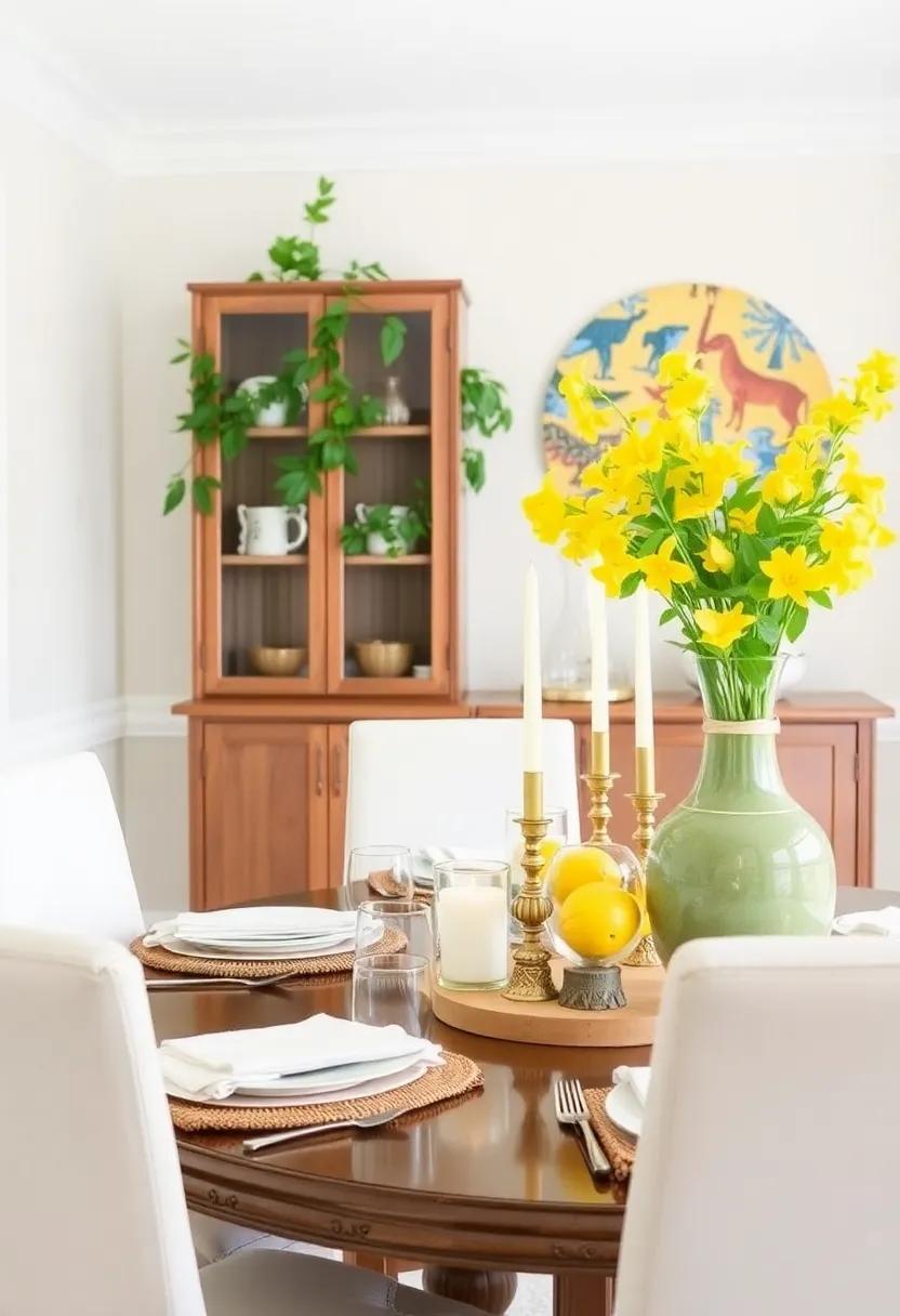 21) Style ‌your dining space with ⁤essential oils or candles that evoke ‌summer ⁤scents, such as lemon or ⁣jasmine, for a multisensory experience