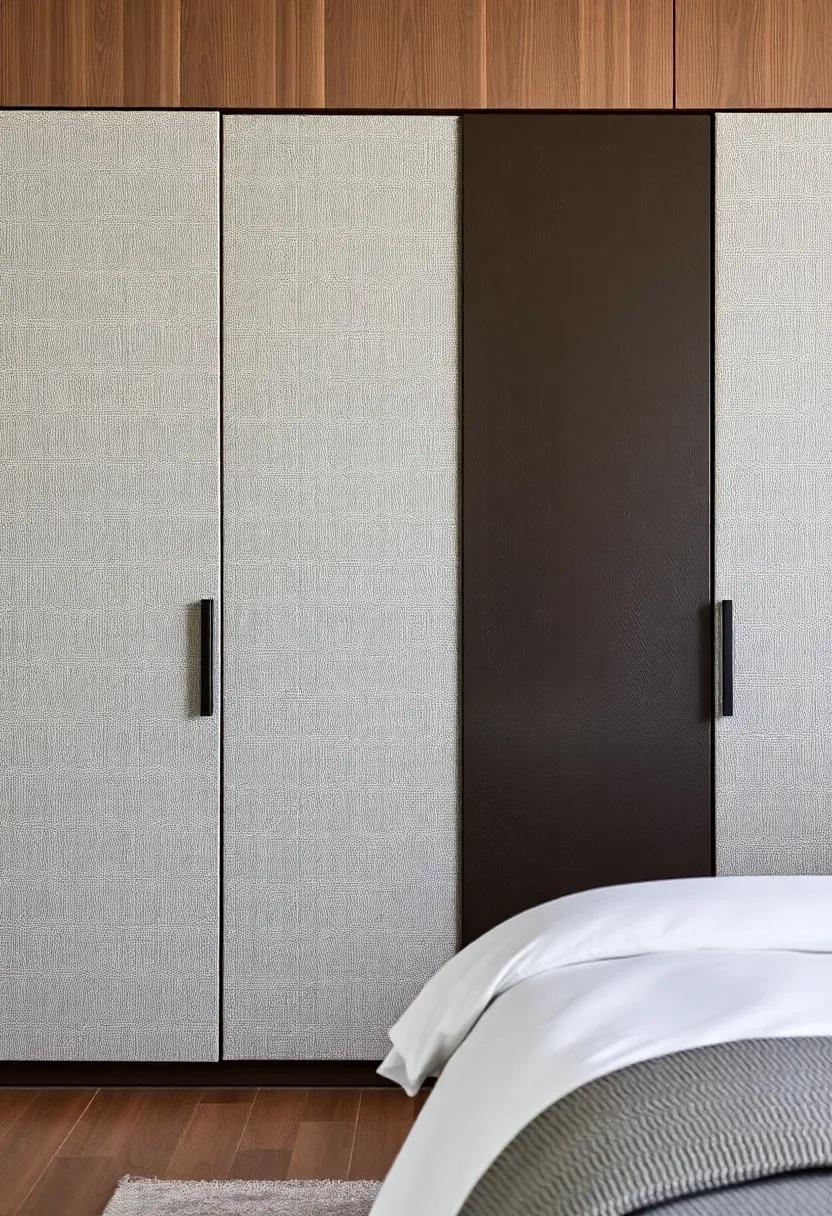 textured ‍Fabrics: Experiment with textured ​fabric finishes for wardrobe doors, such as​ linen or leather, creating ⁤depth and tactile interest in your bedroom