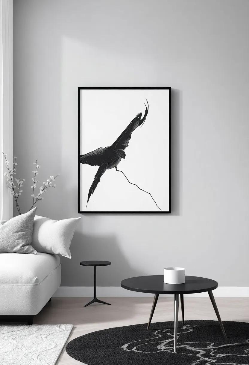 Striking Monochrome Artwork: Elevate ⁤any ‍space with striking black and‍ ivory wall art that serves as a bold ⁣statement piece, drawing the eye‌ and setting ‌a sophisticated tone ​in modern interiors