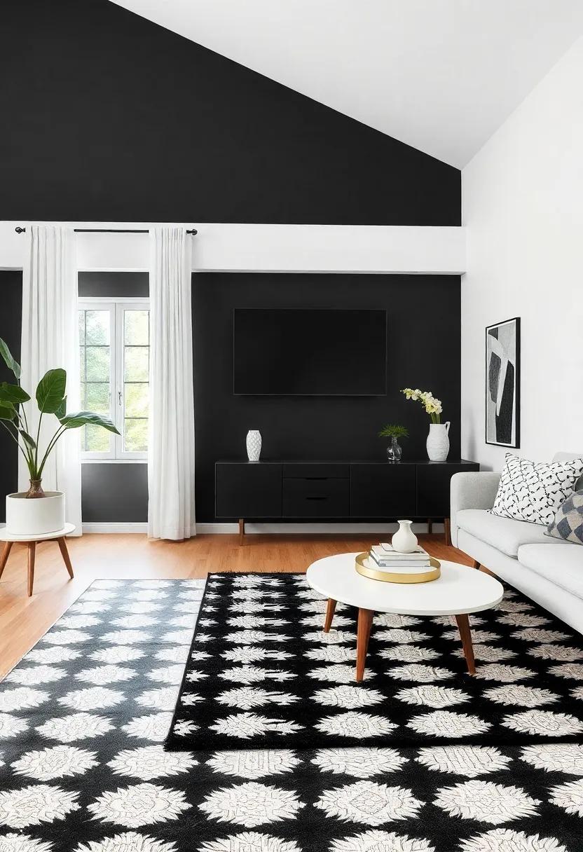 Vintage-Inspired‌ Rugs: Incorporate vintage ​black-and-ivory patterned‌ rugs ‍that‌ add character⁤ and warmth to ⁤living spaces, while tying the⁢ modern design together effortlessly