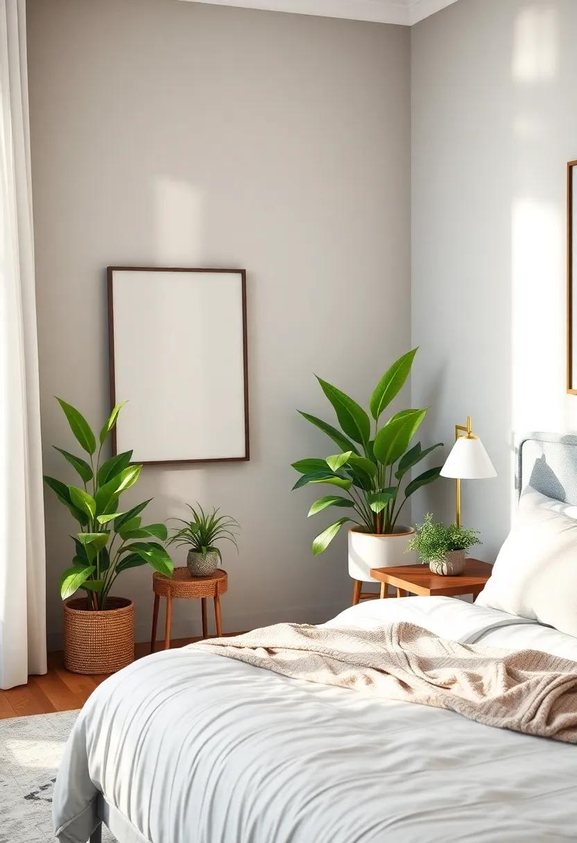 Greenery Galore:⁤ Incorporate indoor plants for a fresh and vibrant‍ touch. Choose low-maintenance varieties that thrive in bedroom conditions