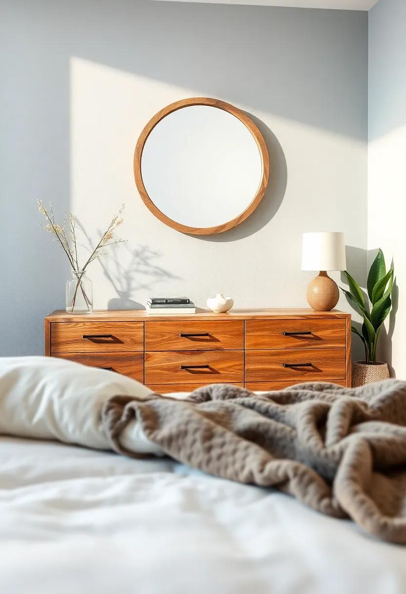 Rustic​ Accents:​ Introduce wooden elements, like a reclaimed ‍wood nightstand or a⁣ driftwood mirror, to impart warmth and a‍ touch ⁤of nature