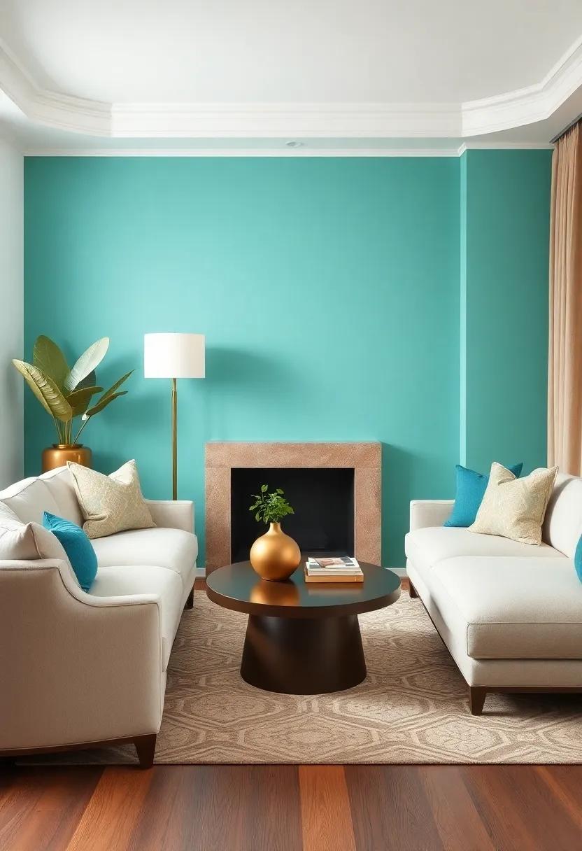 Elevate Your Decor With a Striking Combination of Turquoise and Beige Accents