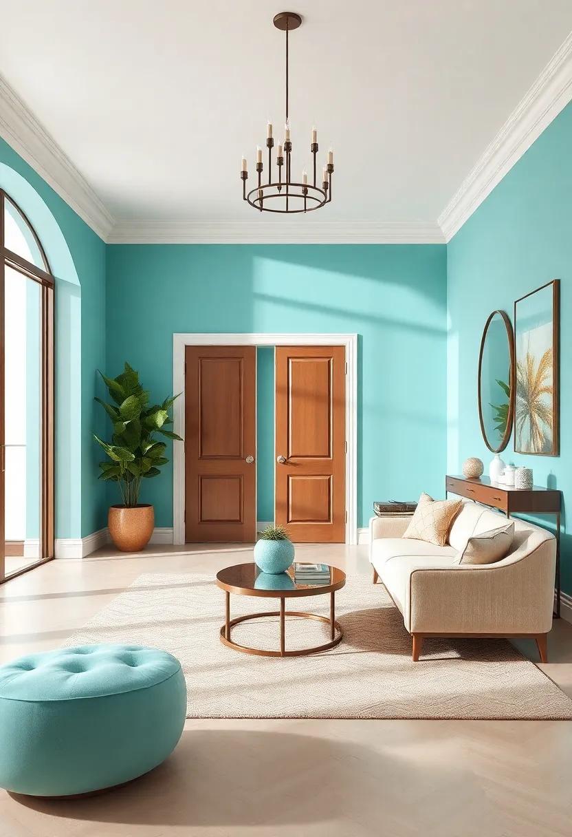 Creating a Welcoming Entryway with Turquoise and ‍Beige Touches