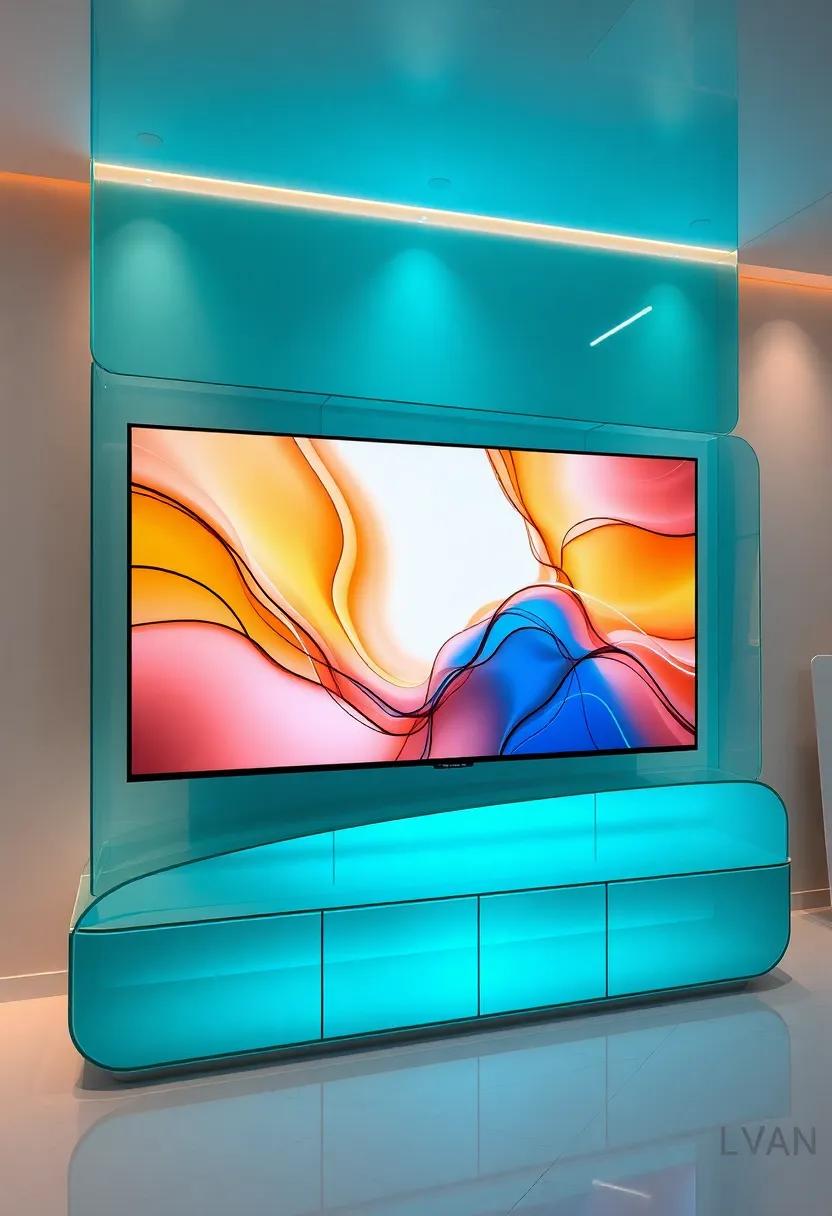 dynamic Design Elements:‌ The Impact of​ Curved Glass in TV Unit Trends