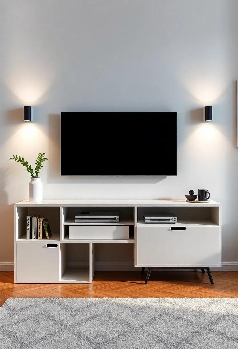 Console Cubes: Opt for a cube-style design that offers versatility​ and modularity, allowing you‍ to arrange units as you please while providing storage options ⁢at various heights