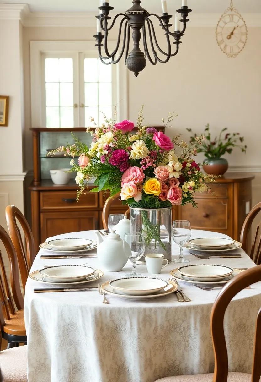 Centerpieces that Captivate: The Role of Florals⁣ in Vintage Dining