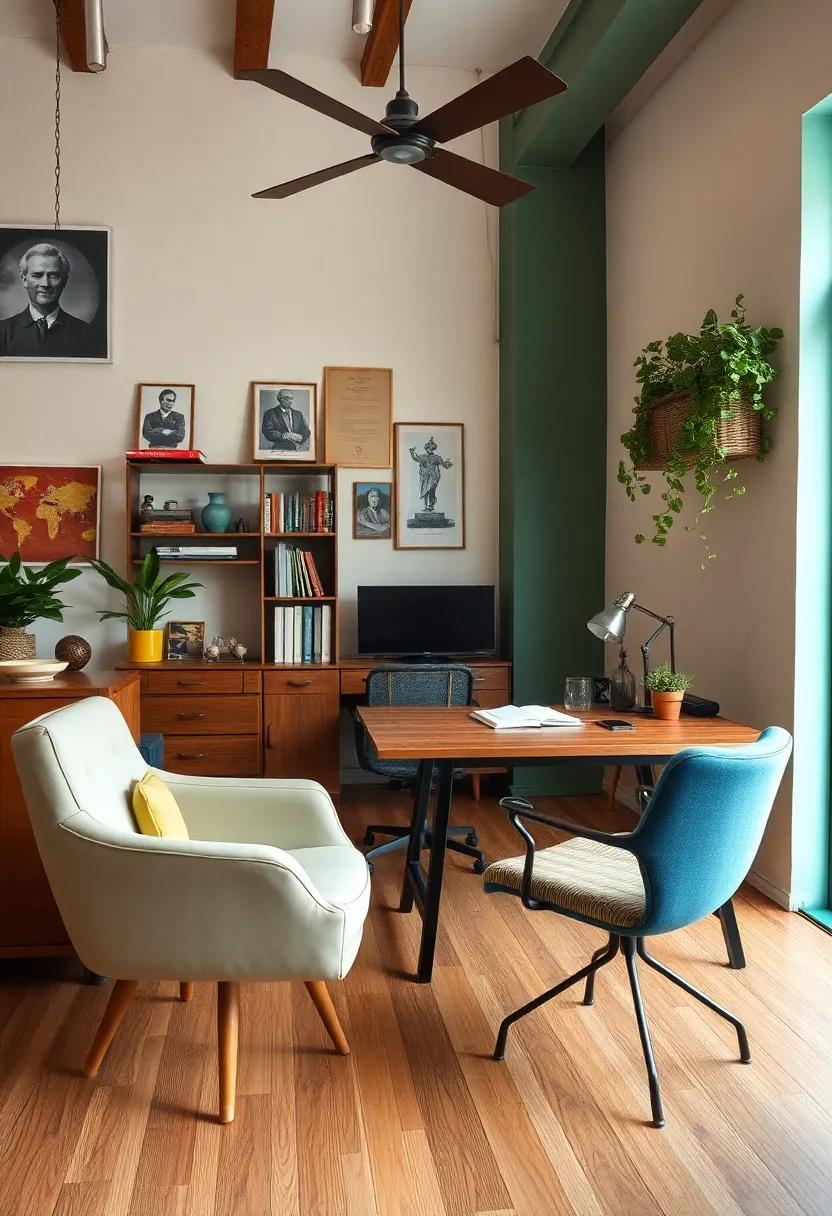 Stylish Workspaces Merging⁤ Vintage Elements‌ With ​Functional Design
