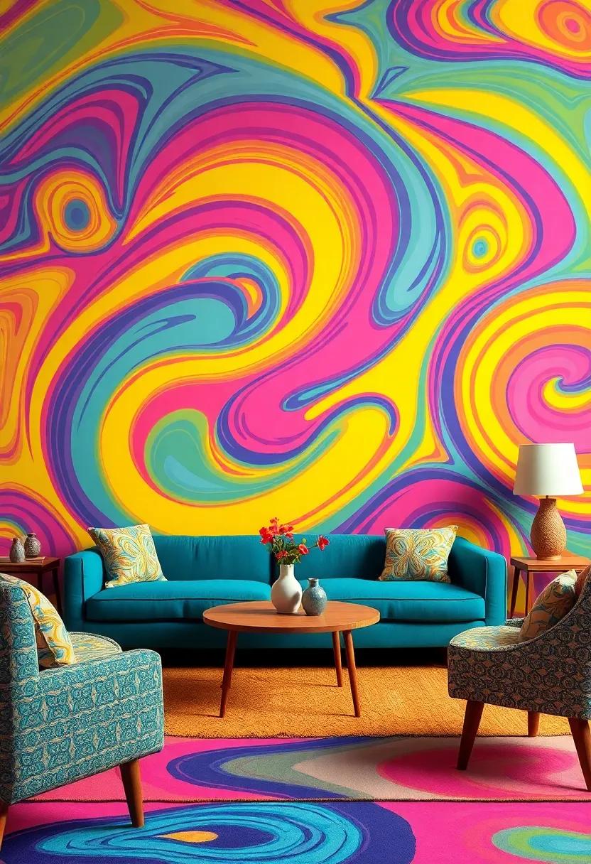 Psychedelic Swirls: ‍Dive into the whimsical world of psychedelic patterns, where swirling ⁢colors⁢ create a dynamic⁤ and lively backdrop for ​your vintage decor