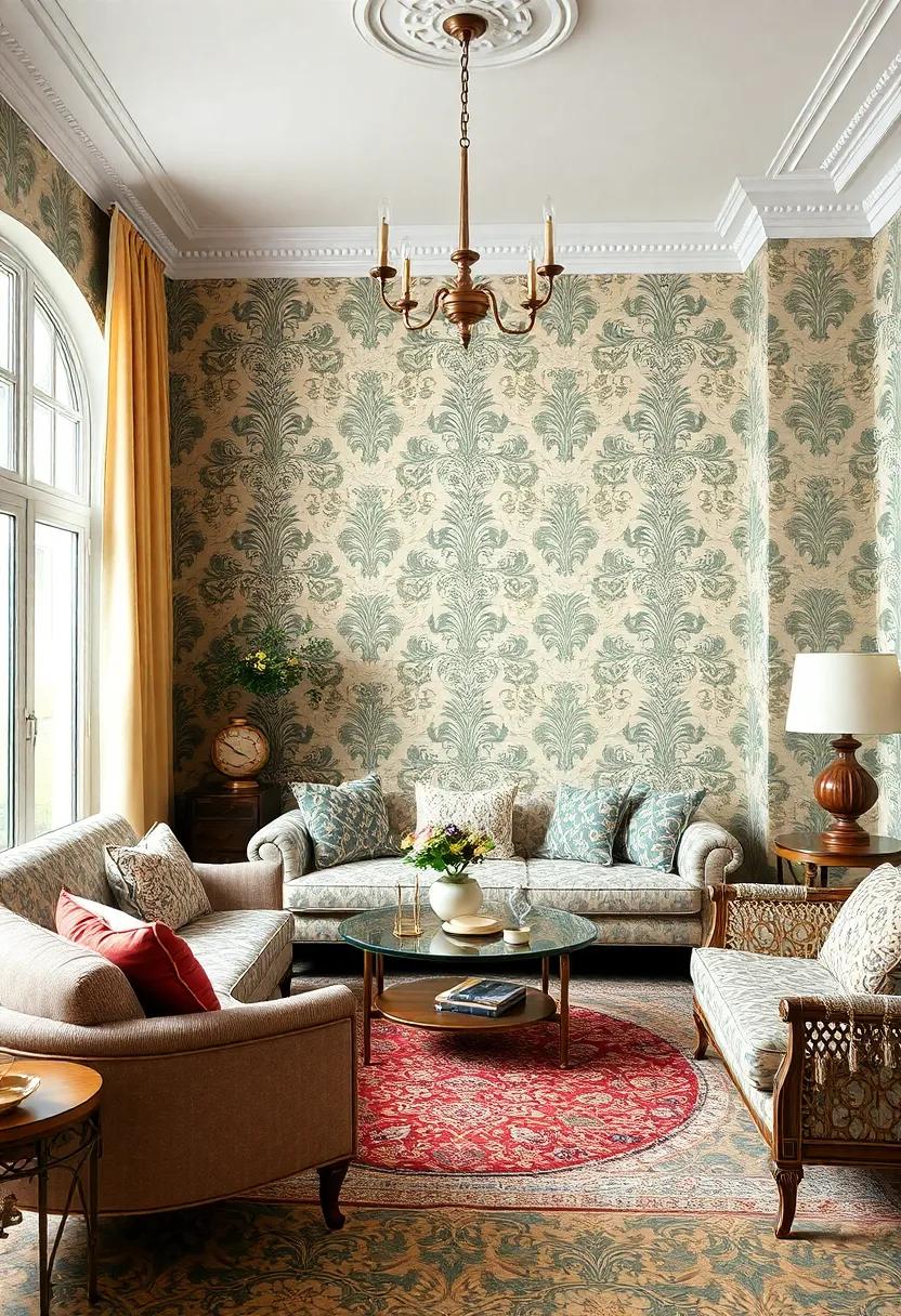 Classic Damask:‍ Revitalize your living room with traditional​ damask prints, ⁣offering a timeless⁢ elegance that complements vintage furnishings beautifully