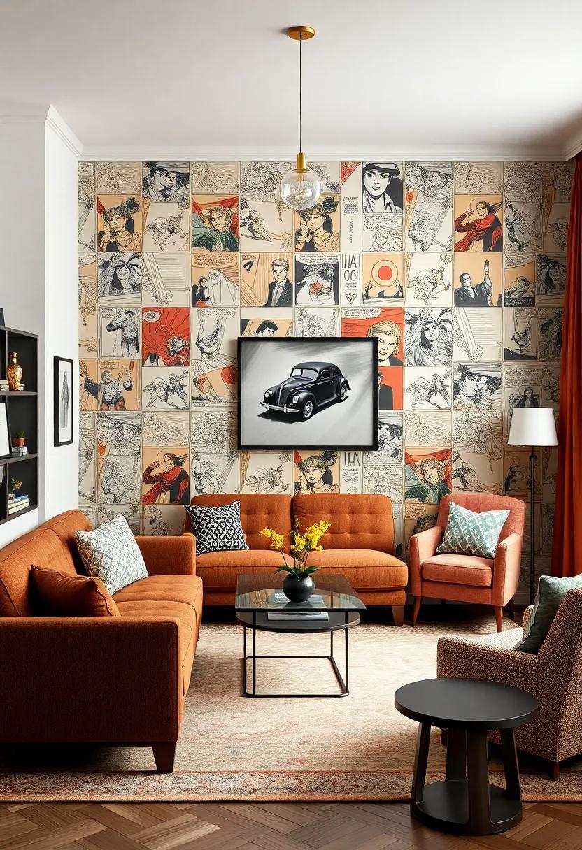 Comic Book ⁤Chic: Capture the essence of vintage comic books with wallpapers that‍ feature comic strip patterns,⁢ adding a ‍quirky flair ‌to your decor